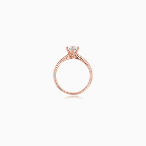 Round Diamond Engagement Ring In Rose Gold