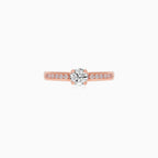 Elegantní solitérní prsten Luster z růžového zlata s diamanty