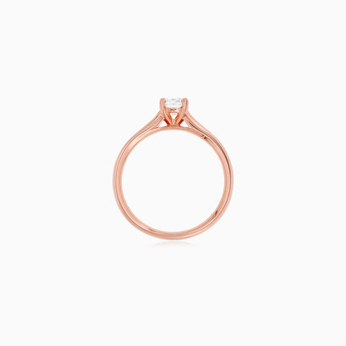 Elegantní solitérní prsten Luster z růžového zlata s diamanty