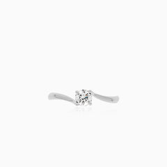 Twist Diamond Solitaire Ring