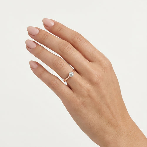 Rose Gold Diamond Solitaire Ring