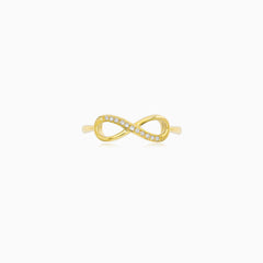 Yellow Gold Diamond Infinity Ring
