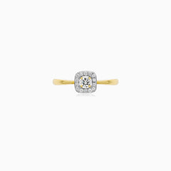 Halo Diamond Ring in 14kt Yellow Gold