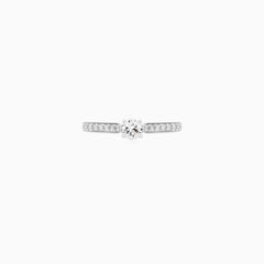 White Gold Diamond Engagement Ring with Side Stones