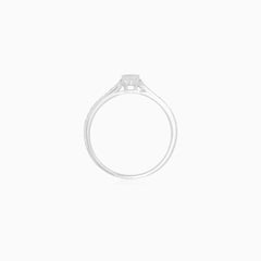 White Gold Diamond Engagement Ring with Side Stones