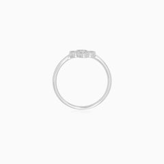 White Gold Diamond Clover Ring