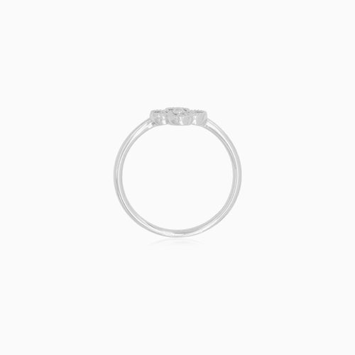 White Gold Diamond Clover Ring