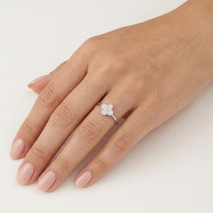 White Gold Diamond Clover Ring
