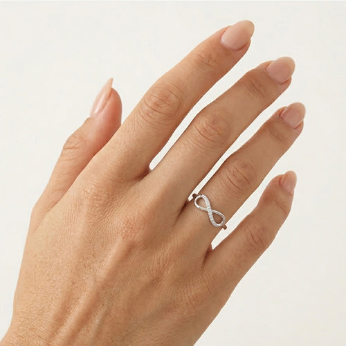 White Gold Infinity Diamond Ring
