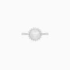 White Gold Freshwater Pearl Halo Ring