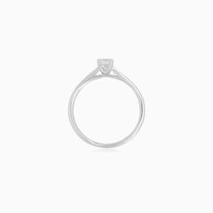 Solitaire Luster Diamond Ring With Princess Cut Channel Set Diamonds