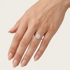 Rose Gold Round Diamond Halo Ring