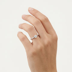 White Gold Lab-Grown Diamond Solitaire Ring