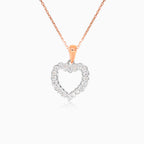 Rose gold diamond heart pendant