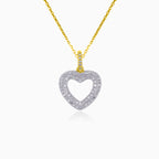 Yellow gold diamond heart pendant