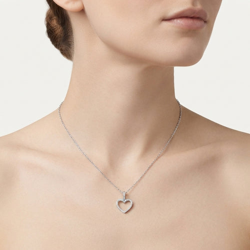 White Gold Diamond Heart Pendant