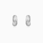 Refined White Gold Diamond Hoop Earrings