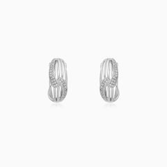 Refined White Gold Diamond Hoop Earrings