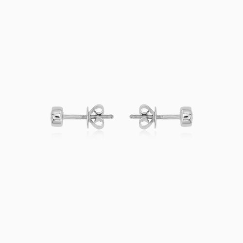 Modern White Gold Diamond Bezel Studs