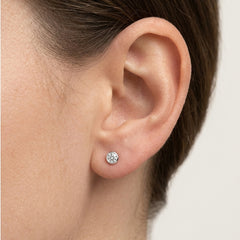 Modern White Gold Diamond Bezel Studs