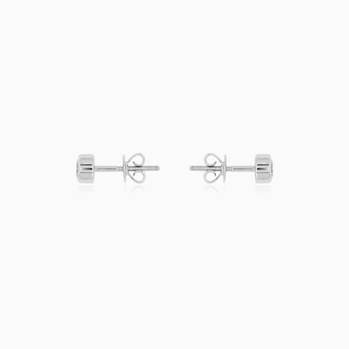 White Gold Bezel Diamond Stud Earrings