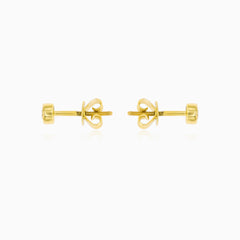 Yellow Gold Bezel Diamond Stud Earrings