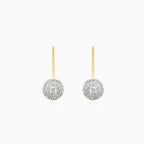 Yellow gold earrings with round diamond
