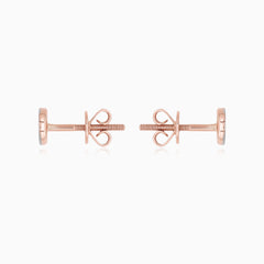 Rose Gold Pavé Diamond Stud Earrings