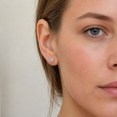 Rose Gold Diamond Cluster Stud Earrings