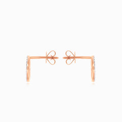 Jemné náušnice z růžového zlata s kulatými diamanty