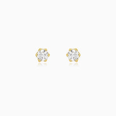 Golden Light Diamond Stud Earrings