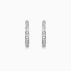 Two-Tone Diamond Hoop Earrings