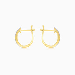 Two-Tone Diamond Hoop Earrings