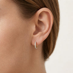 Two-Tone Diamond Hoop Earrings
