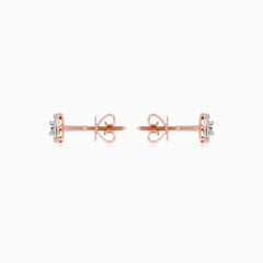 Rose and White Gold Stud Earrings