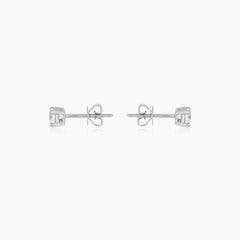 Solitaire Diamond Stud Earrings in White Gold