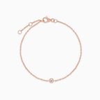 Rose gold bracelet with a bezel-set diamond