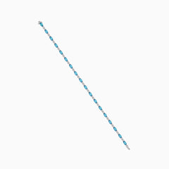 White gold bracelet with blue topaz and diamonds