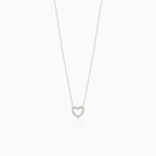 White gold diamond heart necklace