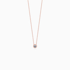 Rose Gold Bezel Diamond Necklace