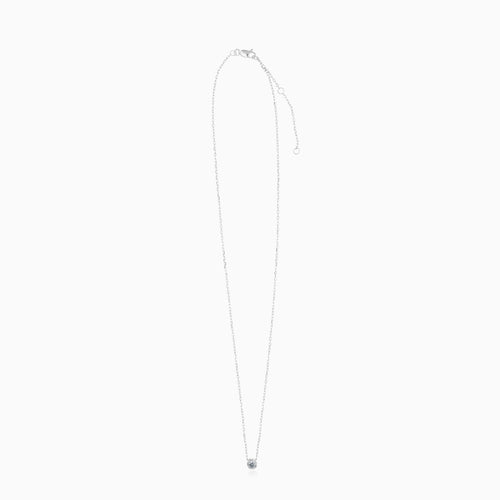 White Gold Diamond Solitaire Necklace