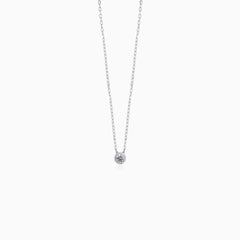 White Gold Diamond Solitaire Necklace