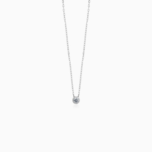White Gold Diamond Solitaire Necklace