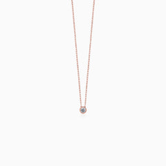 Rose Gold Diamond Solitaire Necklace