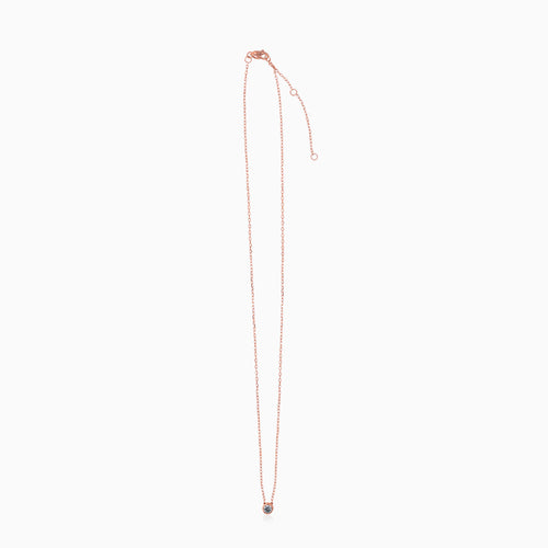 Rose Gold Diamond Solitaire Necklace