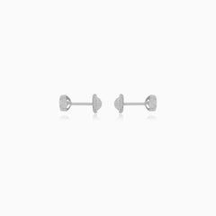 Refined White Gold Zirconia Stud Earrings