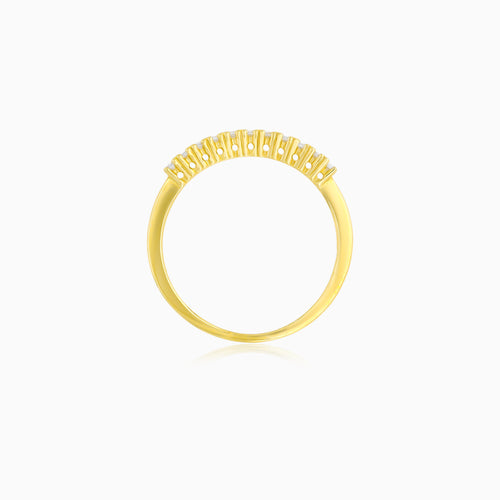 Delicate Yellow Gold Cubic Zirconia Band
