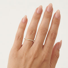 Delicate Yellow Gold Cubic Zirconia Band
