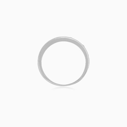 Modern White Gold Pavé Zircon Ring