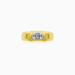 Yellow Gold Emerald Cut Signet Ring